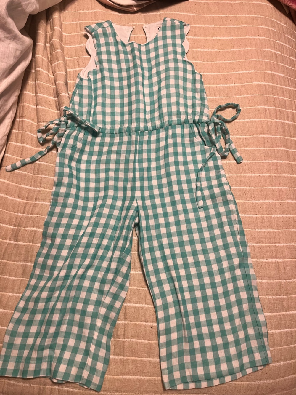 Girls' Gingham Jumpsuit